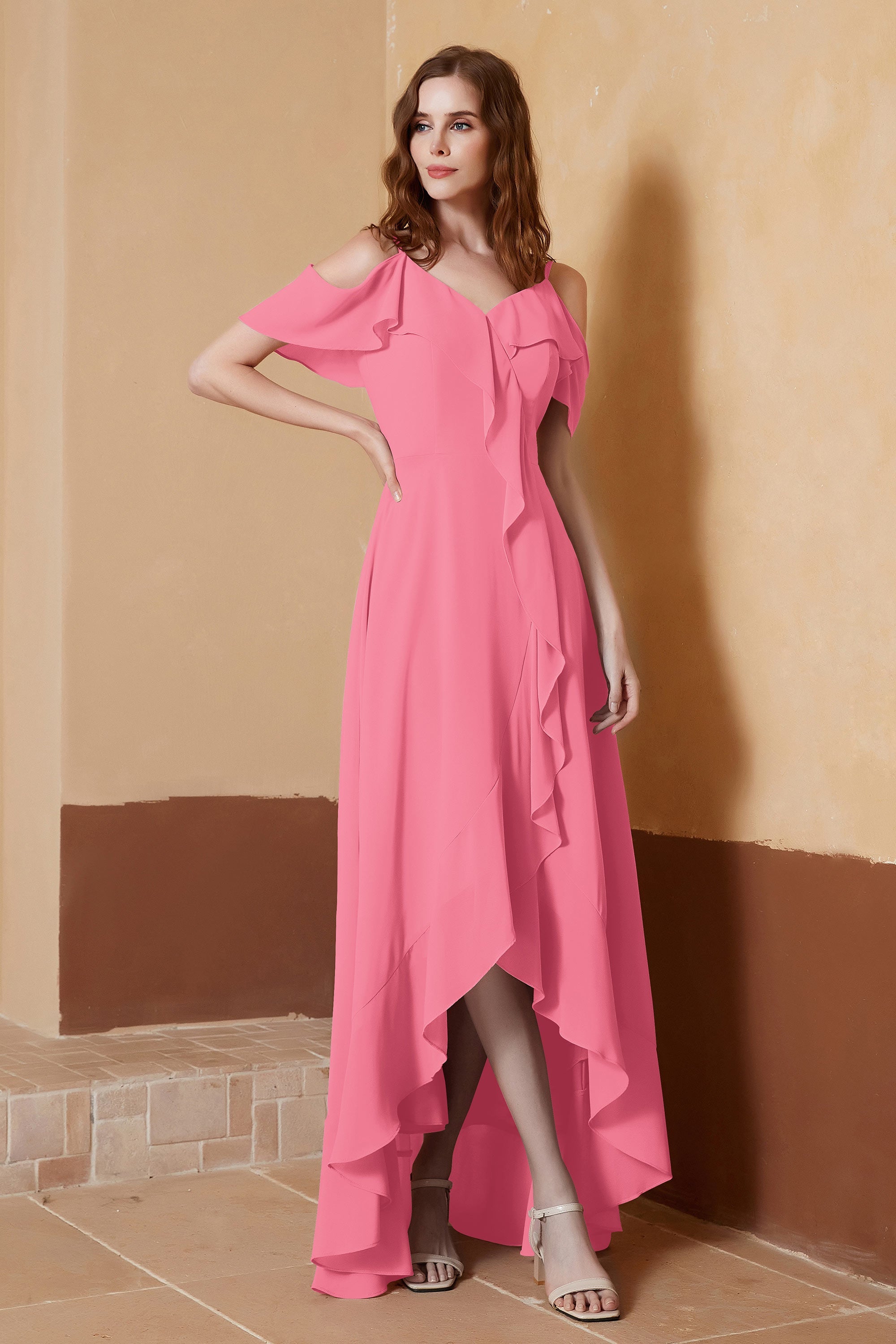 gorgeous feminine and romantic bridesmaid dress chiffon formal evening prom dresses gown