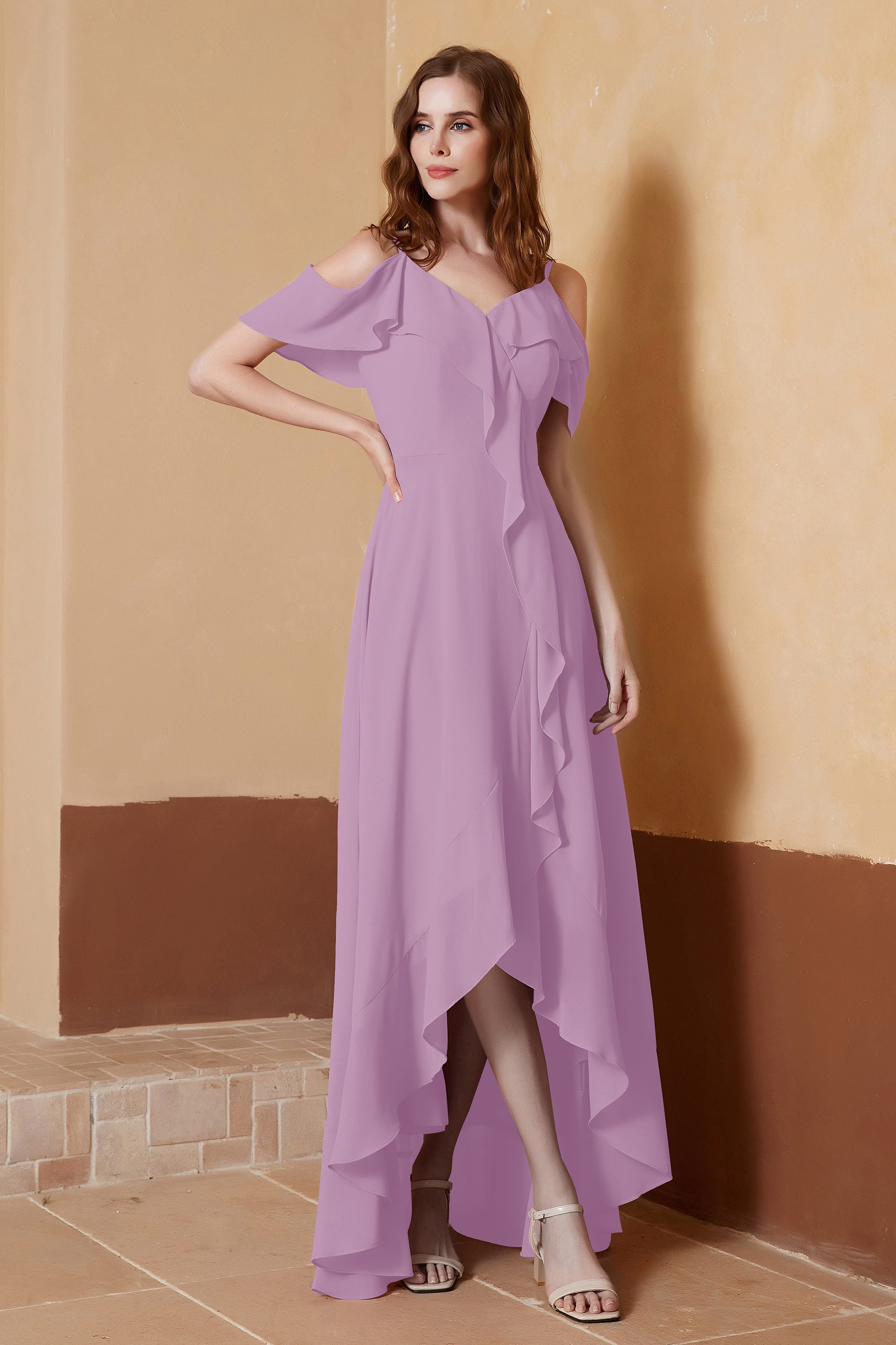 gorgeous feminine and romantic bridesmaid dress chiffon formal evening prom dresses gown