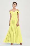 Spaghetti Straps Chiffon Pleated Ruched Bridesmaid Dress Long Formal Evening Dresses Gowns