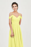 Spaghetti Straps Chiffon Pleated Ruched Bridesmaid Dress Long Formal Evening Dresses Gowns