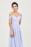 Spaghetti Straps Chiffon Pleated Ruched Bridesmaid Dress Long Formal Evening Dresses Gowns