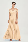 Spaghetti Straps Chiffon Pleated Ruched Bridesmaid Dress Long Formal Evening Dresses Gowns