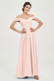Spaghetti Straps Chiffon Pleated Ruched Bridesmaid Dress Long Formal Evening Dresses Gowns