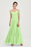 Spaghetti Straps Chiffon Pleated Ruched Bridesmaid Dress Long Formal Evening Dresses Gowns