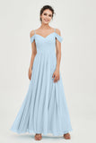 Spaghetti Straps Chiffon Pleated Ruched Bridesmaid Dress Long Formal Evening Dresses Gowns