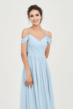 Spaghetti Straps Chiffon Pleated Ruched Bridesmaid Dress Long Formal Evening Dresses Gowns