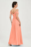 Spaghetti Straps Chiffon Pleated Ruched Bridesmaid Dress Long Formal Evening Dresses Gowns