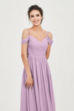 Spaghetti Straps Chiffon Pleated Ruched Bridesmaid Dress Long Formal Evening Dresses Gowns