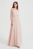 Spaghetti Straps Chiffon Bridesmaid Dress Formal Evening Floor Length Dresses Gowns