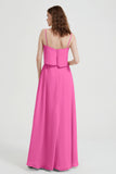 Spaghetti Straps Chiffon Bridesmaid Dress Formal Evening Floor Length Dresses Gowns