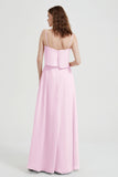 Spaghetti Straps Chiffon Bridesmaid Dress Formal Evening Floor Length Dresses Gowns