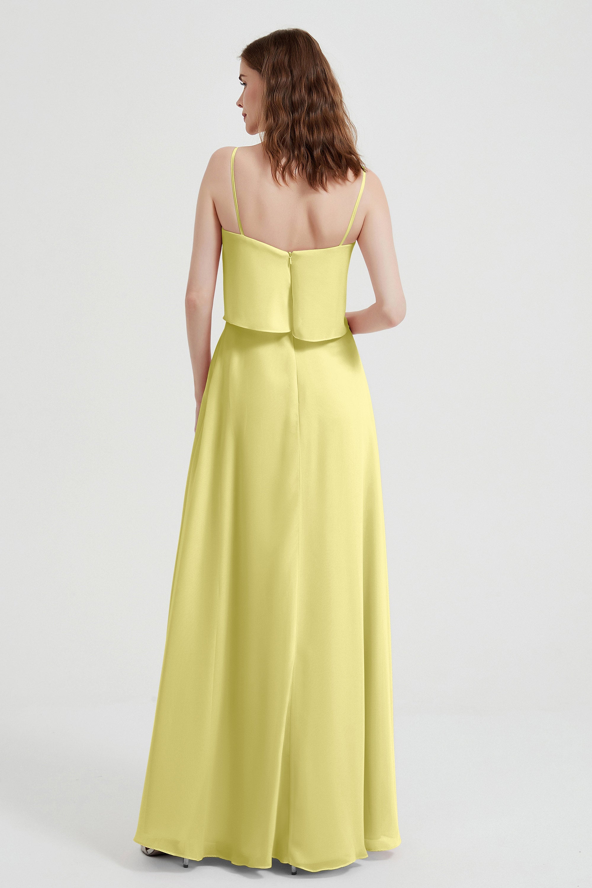 Spaghetti Straps Chiffon Bridesmaid Dress Formal Evening Floor Length Dresses Gowns