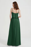 Spaghetti Straps Chiffon Bridesmaid Dress Formal Evening Floor Length Dresses Gowns