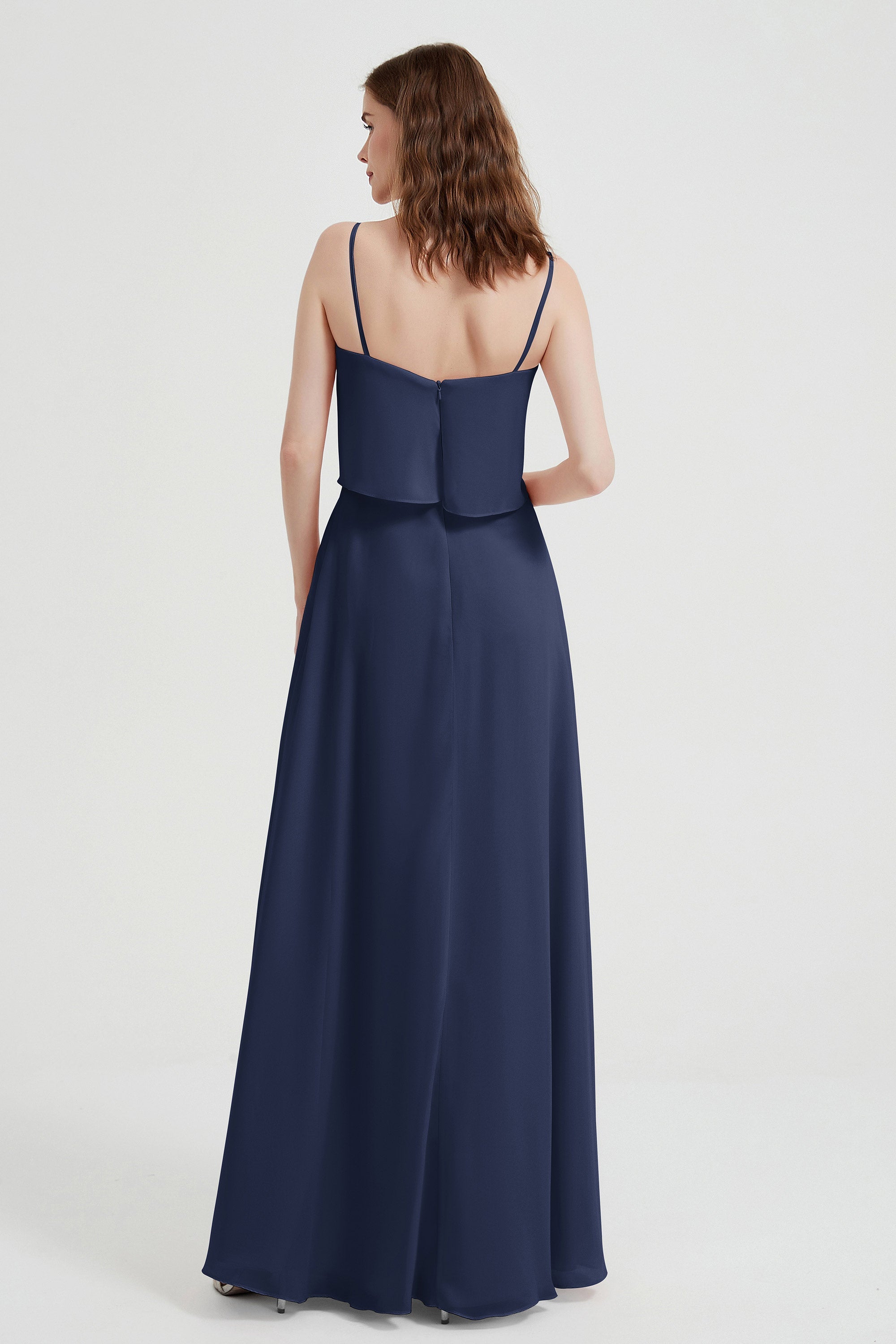 Spaghetti Straps Chiffon Bridesmaid Dress Formal Evening Floor Length Dresses Gowns