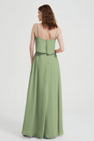 Spaghetti Straps Chiffon Bridesmaid Dress Formal Evening Floor Length Dresses Gowns