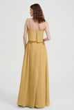 Spaghetti Straps Chiffon Bridesmaid Dress Formal Evening Floor Length Dresses Gowns