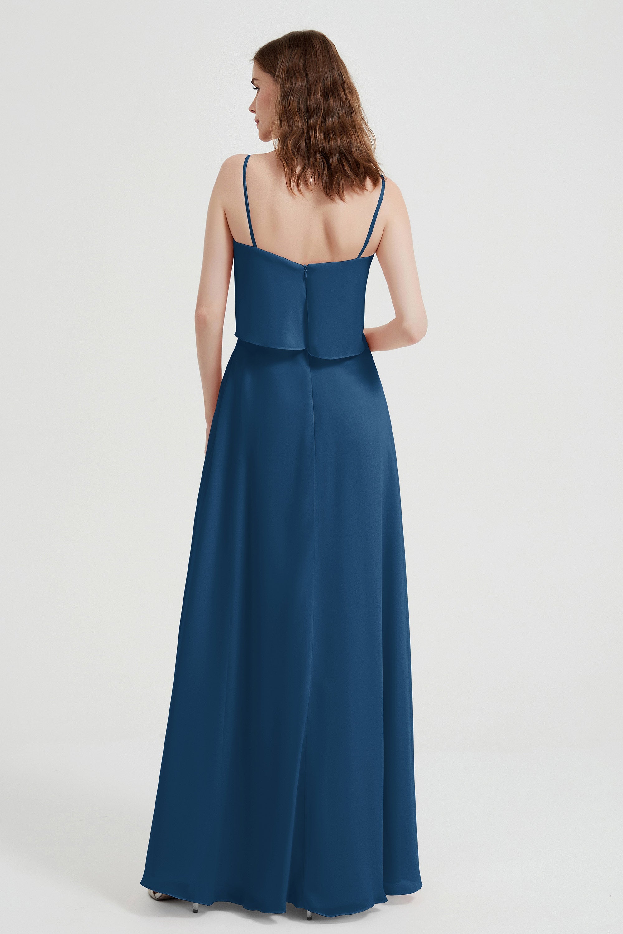 Spaghetti Straps Chiffon Bridesmaid Dress Formal Evening Floor Length Dresses Gowns