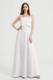 Spaghetti Straps Chiffon Bridesmaid Dress Formal Evening Floor Length Dresses Gowns