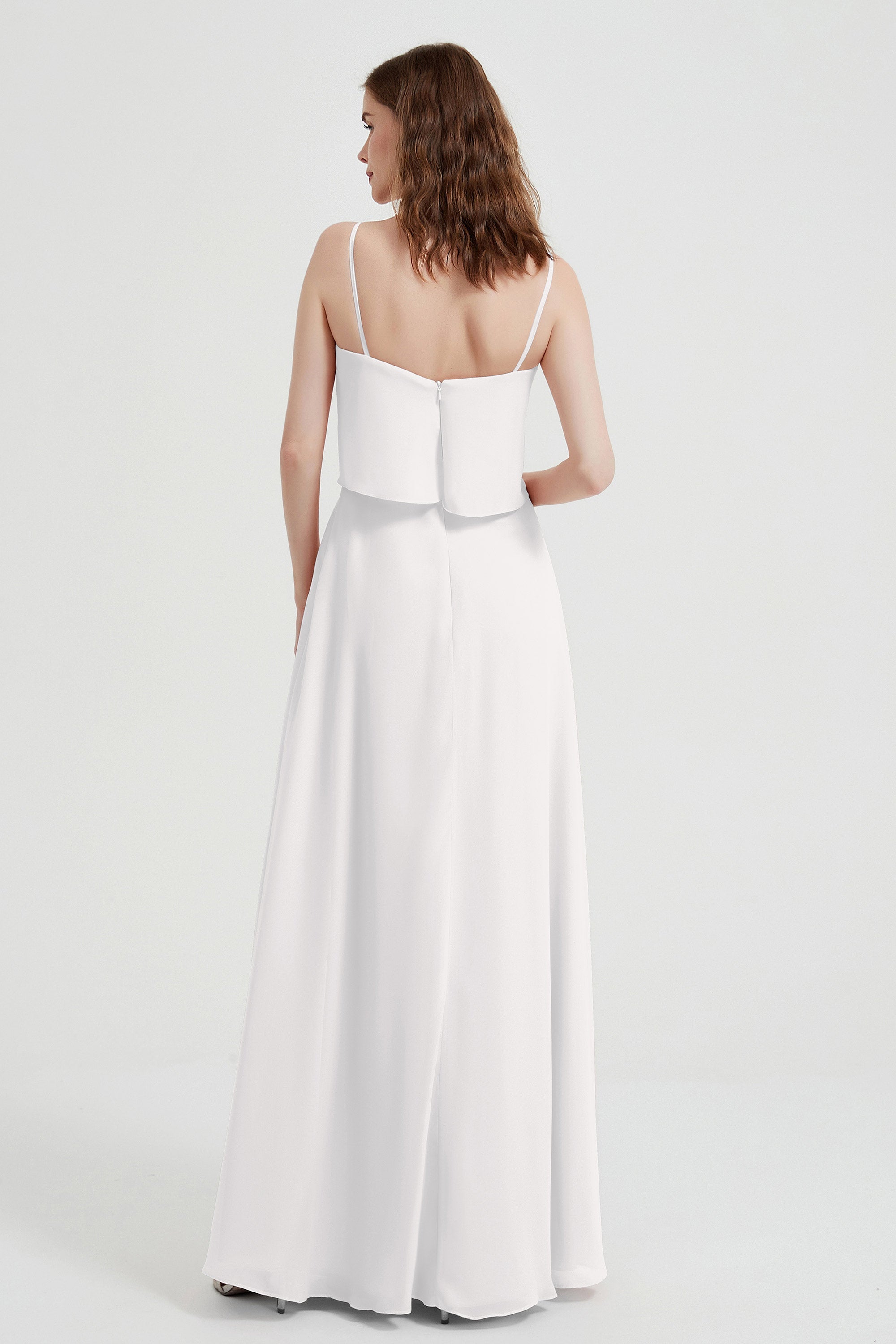 Spaghetti Straps Chiffon Bridesmaid Dress Formal Evening Floor Length Dresses Gowns