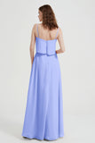 Spaghetti Straps Chiffon Bridesmaid Dress Formal Evening Floor Length Dresses Gowns
