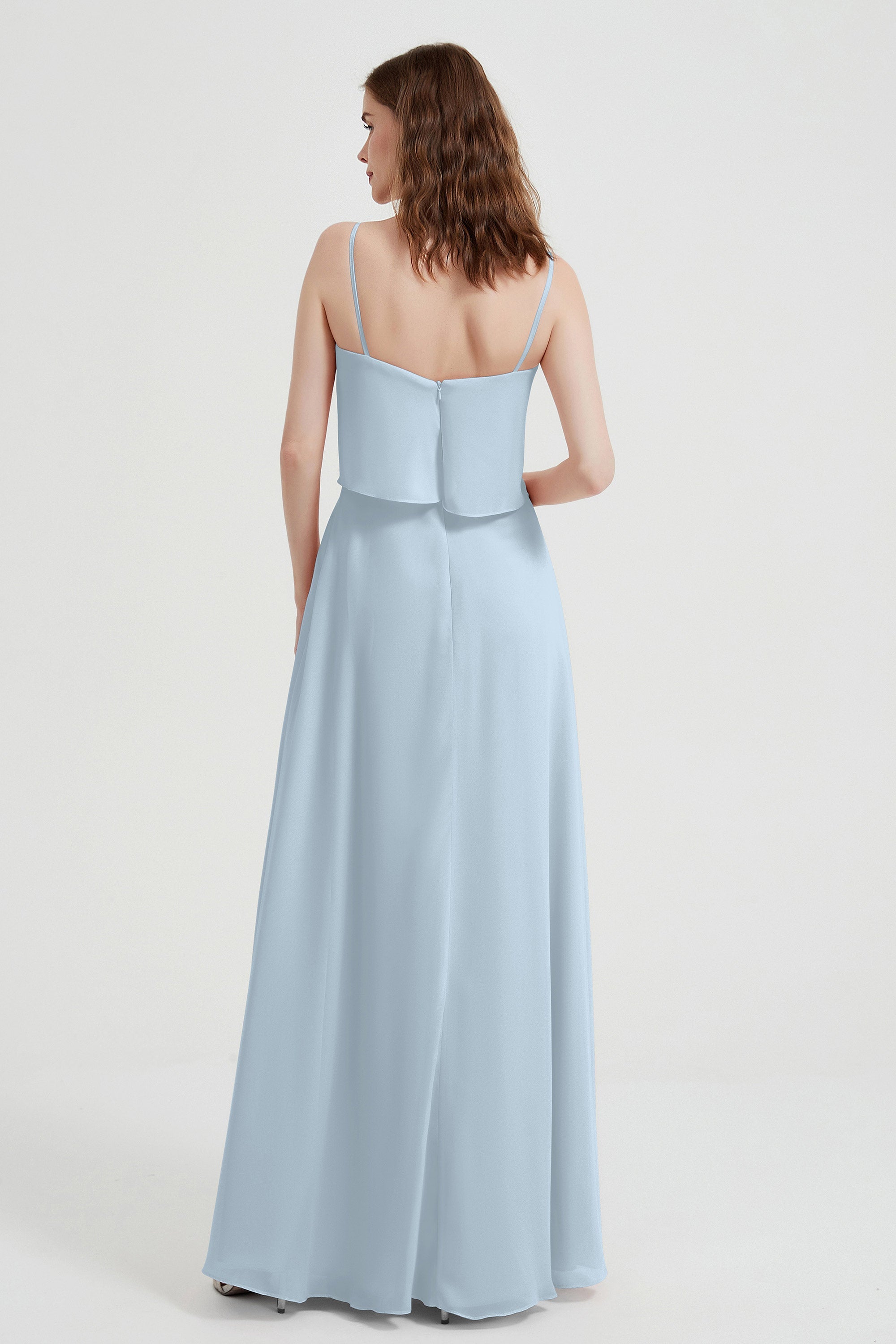 Spaghetti Straps Chiffon Bridesmaid Dress Formal Evening Floor Length Dresses Gowns