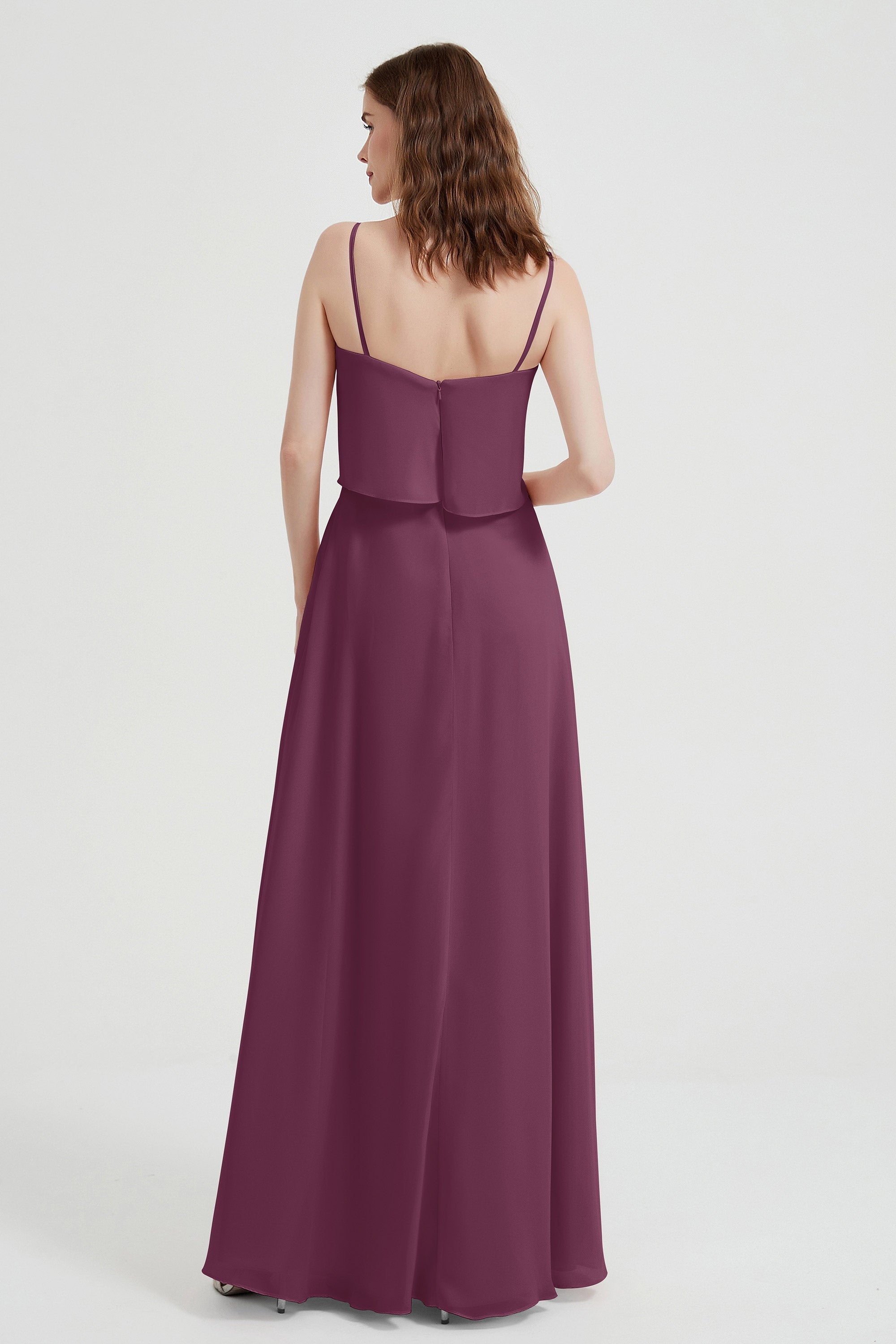 Spaghetti Straps Chiffon Bridesmaid Dress Formal Evening Floor Length Dresses Gowns