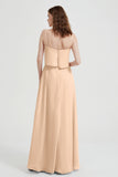Spaghetti Straps Chiffon Bridesmaid Dress Formal Evening Floor Length Dresses Gowns