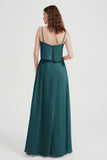 Spaghetti Straps Chiffon Bridesmaid Dress Formal Evening Floor Length Dresses Gowns