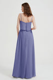 Spaghetti Straps Chiffon Bridesmaid Dress Formal Evening Floor Length Dresses Gowns