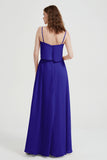 Spaghetti Straps Chiffon Bridesmaid Dress Formal Evening Floor Length Dresses Gowns