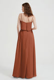 Spaghetti Straps Chiffon Bridesmaid Dress Formal Evening Floor Length Dresses Gowns