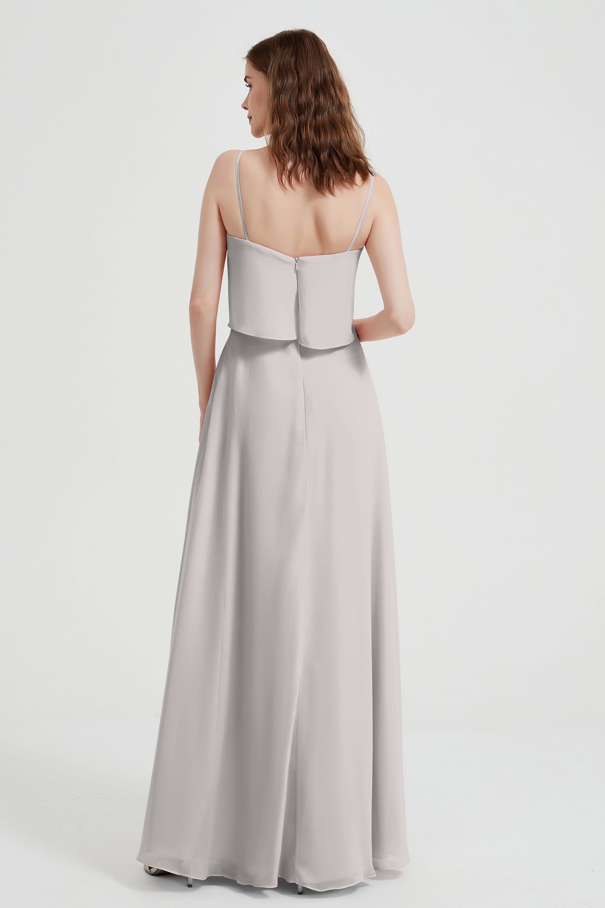 Spaghetti Straps Chiffon Bridesmaid Dress Formal Evening Floor Length Dresses Gowns
