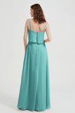 Spaghetti Straps Chiffon Bridesmaid Dress Formal Evening Floor Length Dresses Gowns