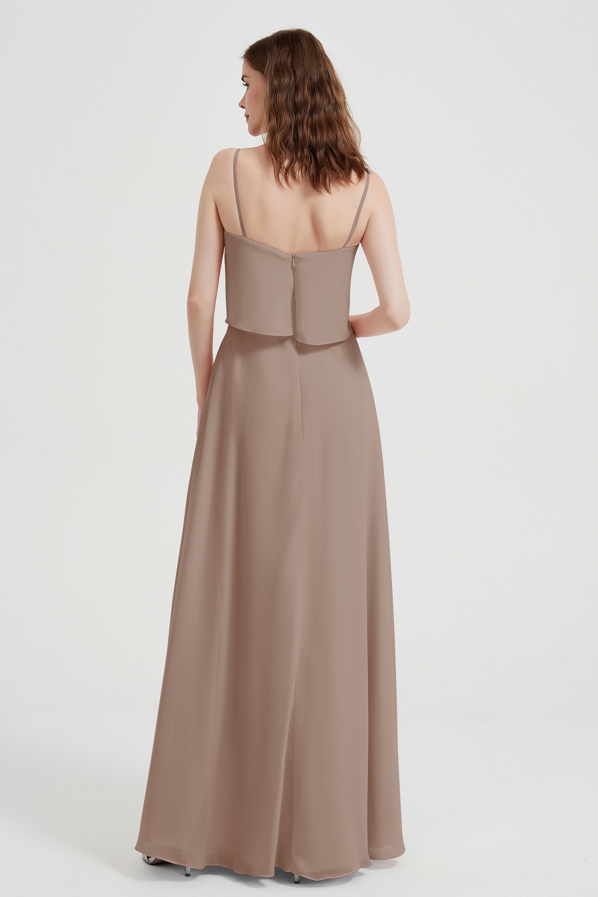 Spaghetti Straps Chiffon Bridesmaid Dress Formal Evening Floor Length Dresses Gowns