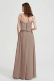 Spaghetti Straps Chiffon Bridesmaid Dress Formal Evening Floor Length Dresses Gowns