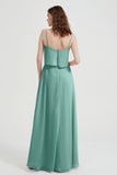 Spaghetti Straps Chiffon Bridesmaid Dress Formal Evening Floor Length Dresses Gowns