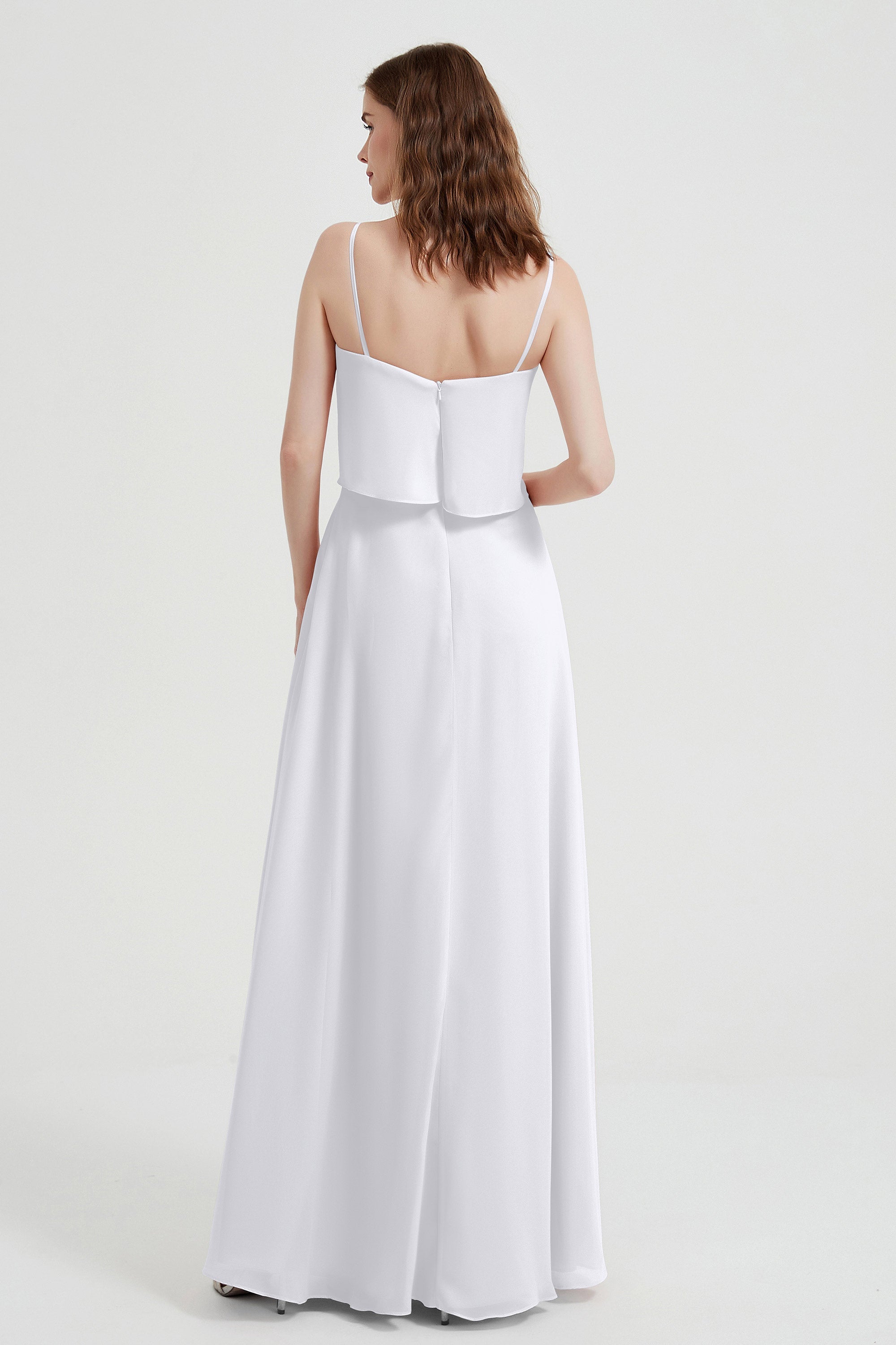 Spaghetti Straps Chiffon Bridesmaid Dress Formal Evening Floor Length Dresses Gowns