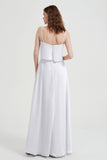 Spaghetti Straps Chiffon Bridesmaid Dress Formal Evening Floor Length Dresses Gowns