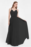 V Neck Tulle Spaghetti Straps Bridesmaid Dress Long Formal Evening Prom Dresses Gowns
