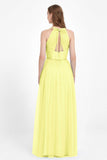 V Neck Tulle Spaghetti Straps Bridesmaid Dress Long Formal Evening Prom Dresses Gowns