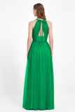 V Neck Tulle Spaghetti Straps Bridesmaid Dress Long Formal Evening Prom Dresses Gowns