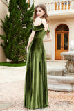 Flutter Sleeves Velvet Formal Evening Party Dresses with Slit Long Bridesmaid Dress Gowns