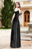 Flutter Sleeves Velvet Formal Evening Party Dresses with Slit Long Bridesmaid Dress Gowns