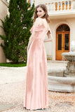 Flutter Sleeves Velvet Formal Evening Party Dresses with Slit Long Bridesmaid Dress Gowns