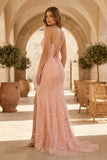 Mermaid Strapless Lace Long Prom Dress with Slit