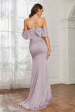 Mermaid Satin Flutter Sleeves Long Formal Evening Dresses Mother of the Bride Gowns Dresses