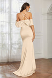 Mermaid Satin Flutter Sleeves Long Formal Evening Dresses Mother of the Bride Gowns Dresses