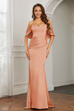 Mermaid Satin Flutter Sleeves Long Formal Evening Dresses Mother of the Bride Gowns Dresses