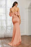 Mermaid Satin Flutter Sleeves Long Formal Evening Dresses Mother of the Bride Gowns Dresses