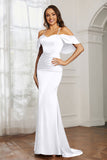 Mermaid Satin Flutter Sleeves Long Formal Evening Dresses Mother of the Bride Gowns Dresses